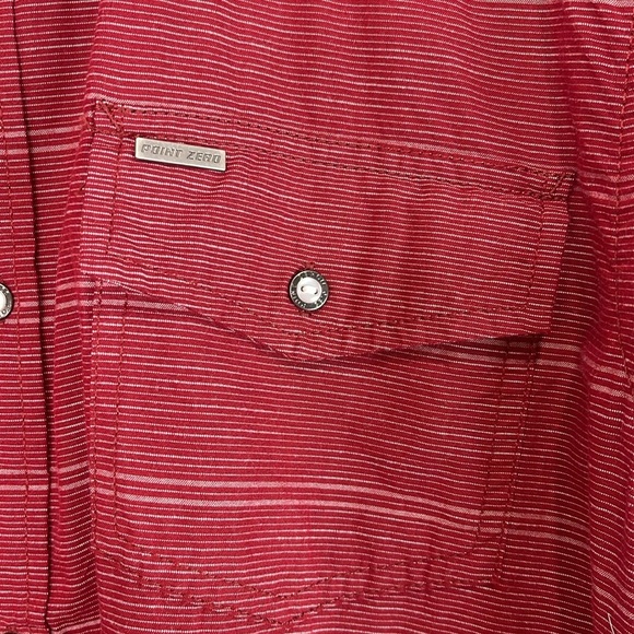 Point Zero Mens NWT Black Label Semi Fit Burgundy Button-Up Shirt Western Vibe L - Picture 5 of 14